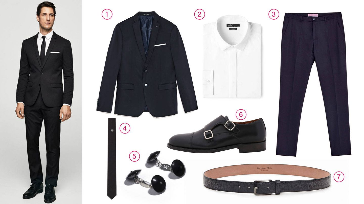Zapato blucher con traje negro