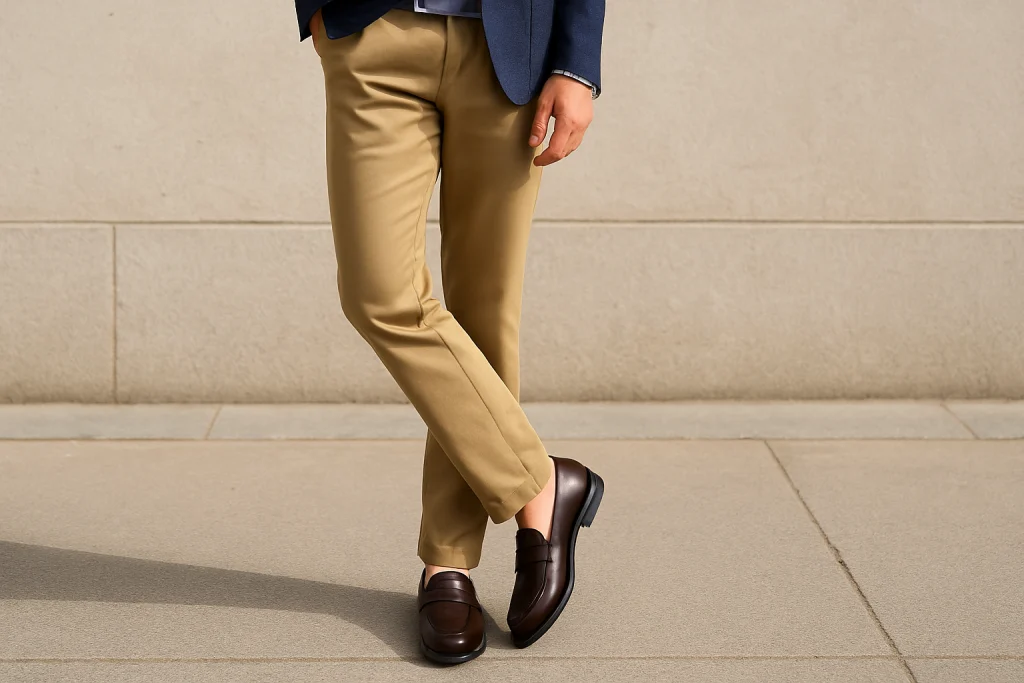 Zapatos castellanos con pantalones chinos